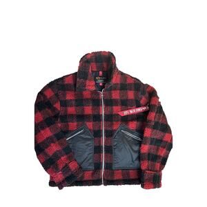 Alpha Industries L-2B Sherpa Flight Jacket Red Plaid - Size S - Mint